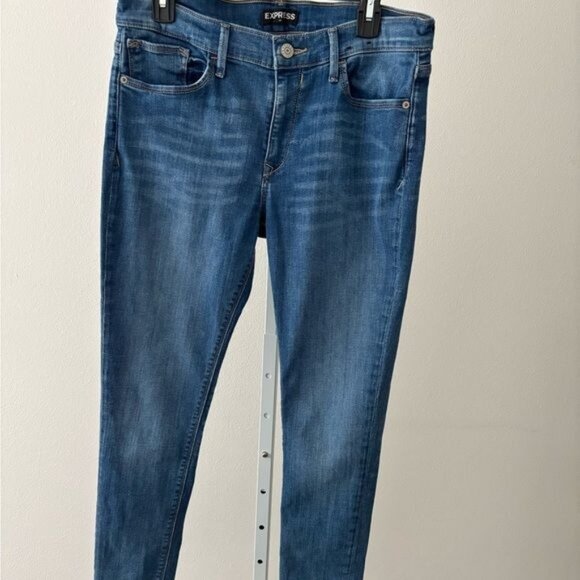 Express Jeans 12 Legging High Waist Faded Stretch Streetwear Indie Dark Academia - Picture 2 of 12